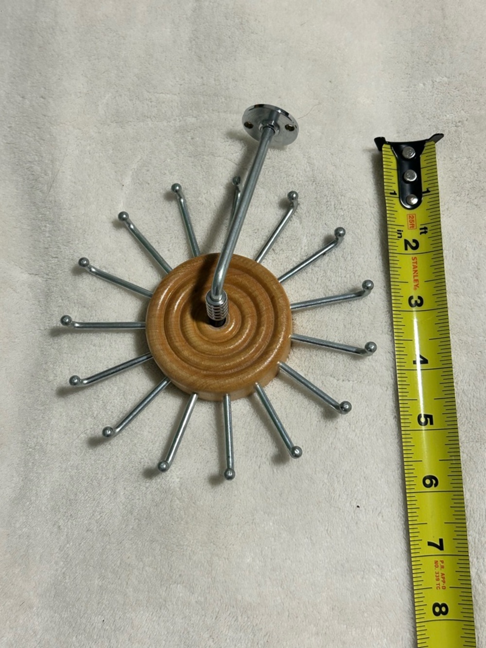 Vintage tie rack organizer wood dress work spinning belt jewelry hanger metal